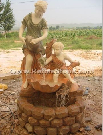 Human statue marble fountain