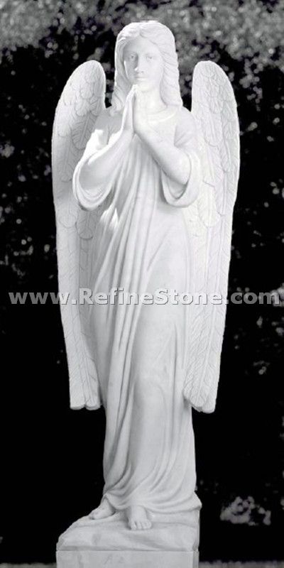 Pure white marble angel sculpture