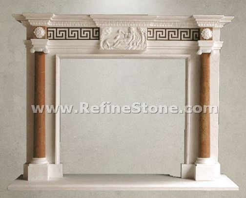 Fireplace with relief
