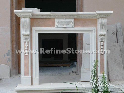 Hand carving fireplace