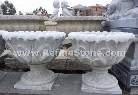 white stone flowerpot