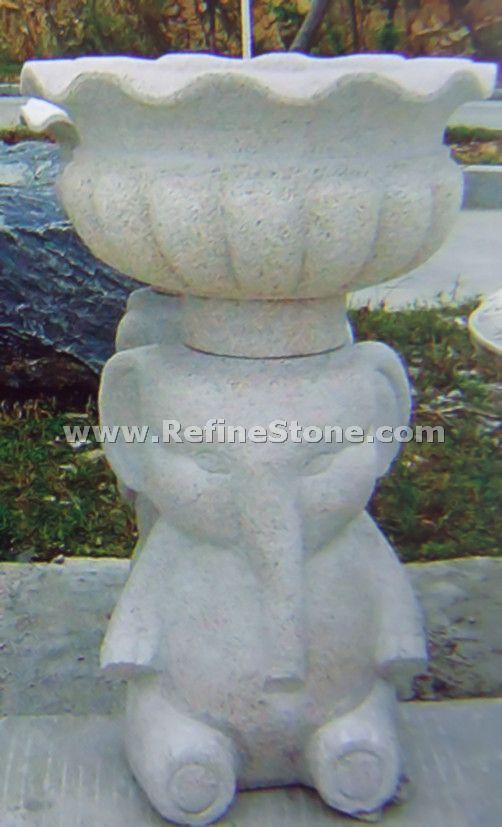 carved elephant flowerpot