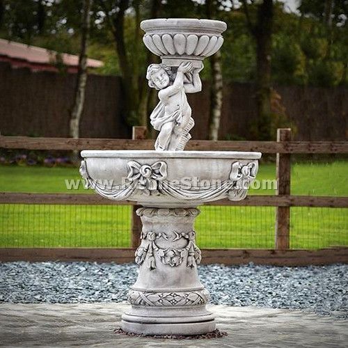 Two tier cherub fountain