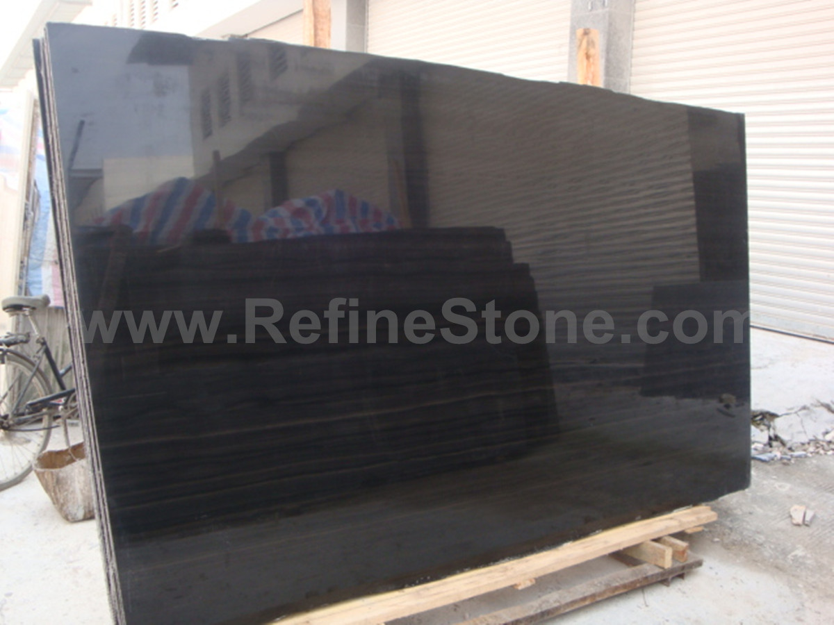 Black wooden marble