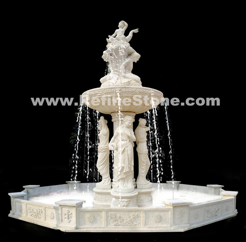 Human carving stone fountain