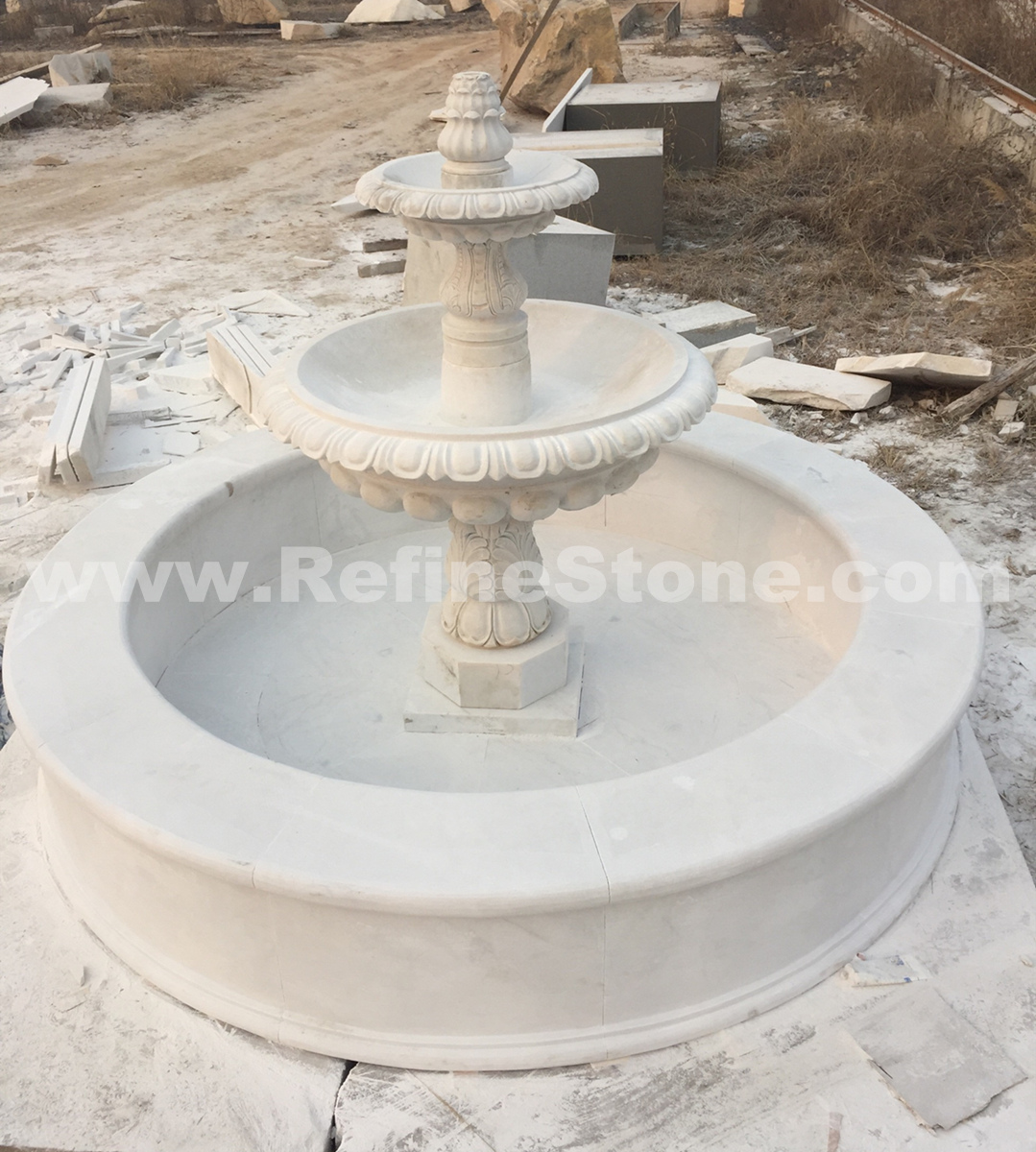 white marble fountain