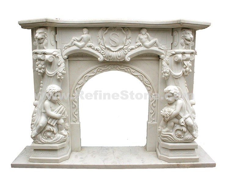 Small Angel Fireplace Mantel