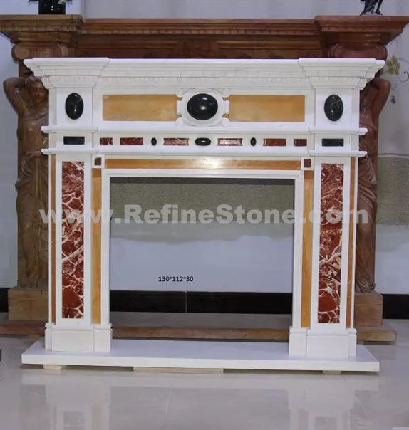 Marble Around Fireplace Classic Column Shape