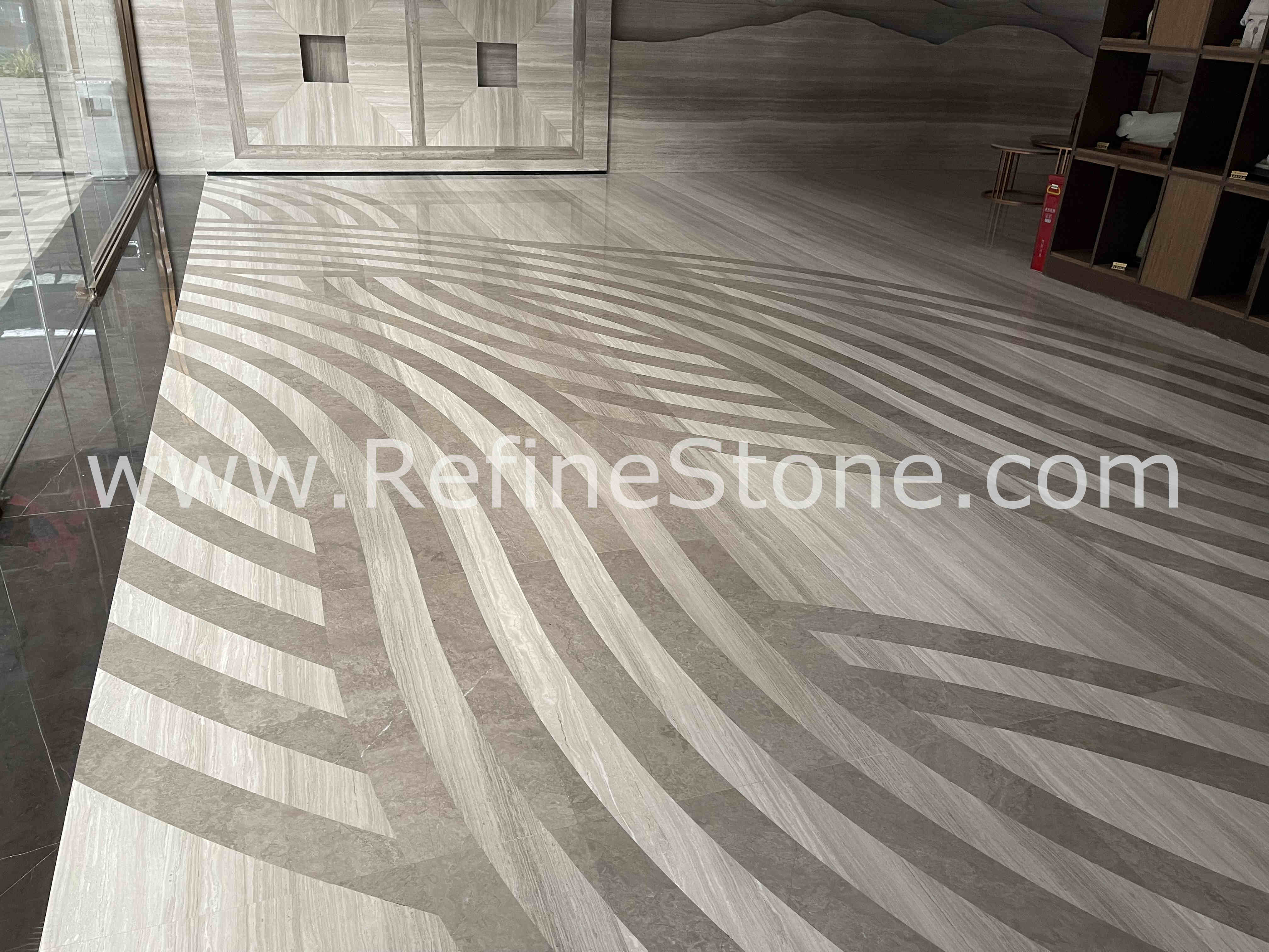 white wooden marble waterjet patterns tiles