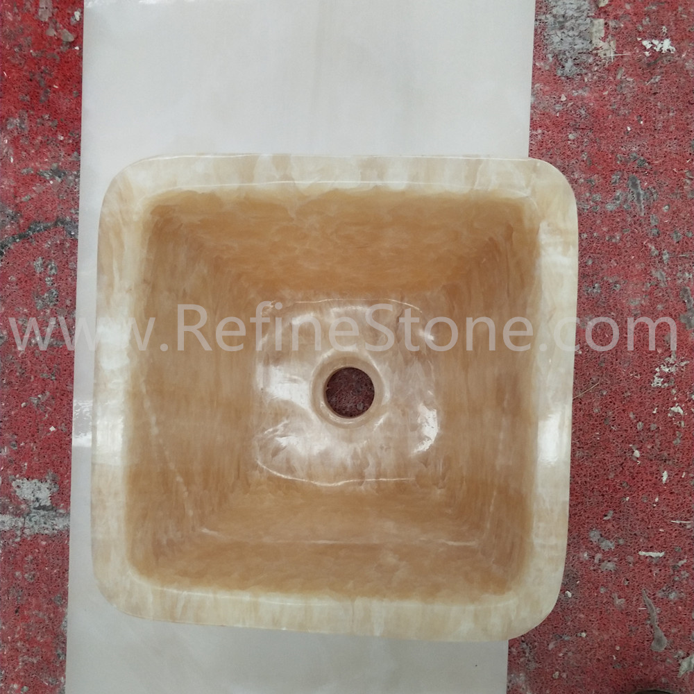 luxury honey yellow onyx sink